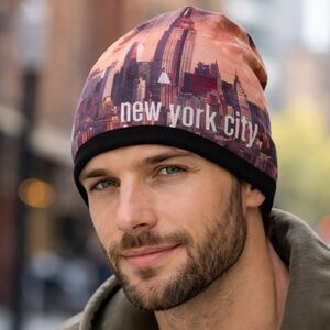 NEW NYC Skyline Beanie Hat | New York City Graphic | One Size | Streetwear